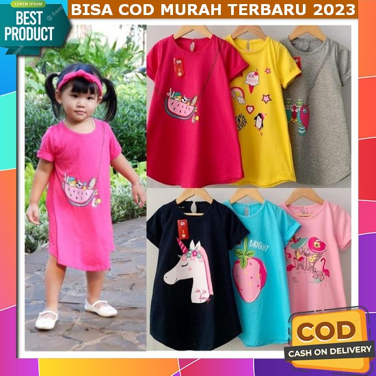 Dress Anak Perempuan Import Korean Style Anak-Anak Tanggung Dres Cewek Murah Princes Elegan 1 2 3 4 