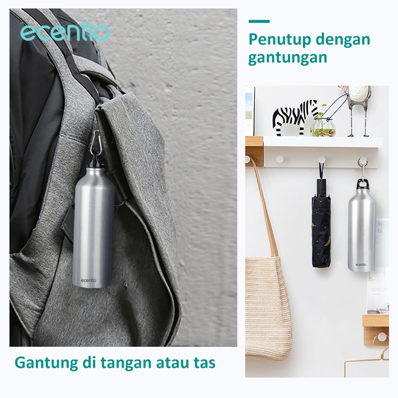 ecentio 750ML Tumbler Sports Tahan bocor botol minum/Cangkir aluminium/Botol air olahraga