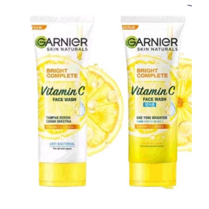 Garnier Bright Complete Vitamin C Face Wash Foam/Scrub 100ml