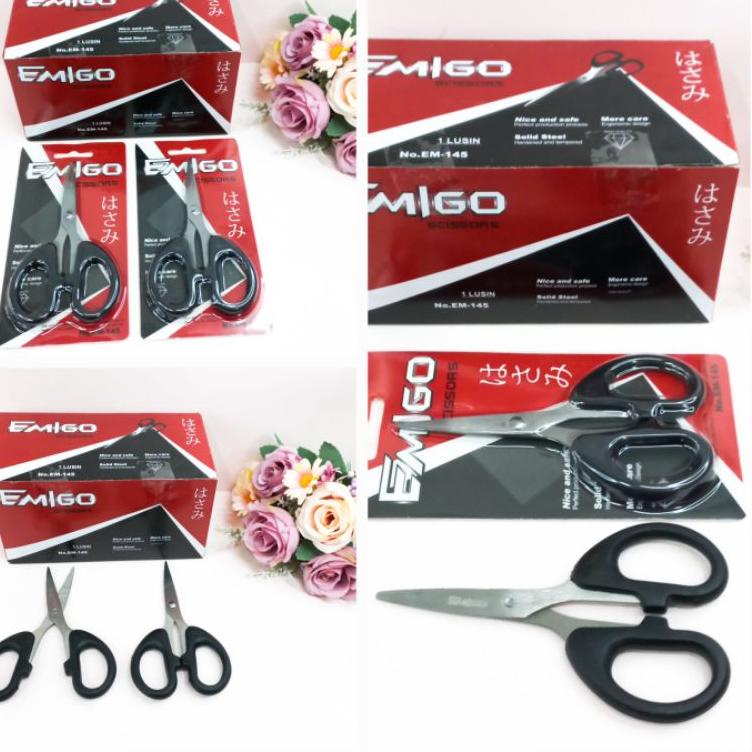 

[DISKON !!!] Gunting Scissors Emigo Isi 12Pcs Emigo Em145 Grosir [KODE 3]
