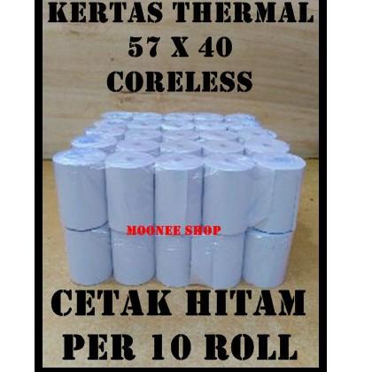 

[VIRAL !!] Kertas Thermal 57 X 40 / 57x40 / 58 x 40 / 58x40 MM Printer Bluetooth Kasir per 10 Roll Polos [KODE 2]