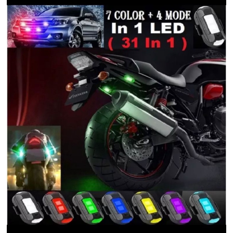 COD LAMPU LED KEDIP SEPEDA MOTOR MOBIL LAMPU LED USH MODEL PESAWAT LAMPU CUSTOM WARNA RGB