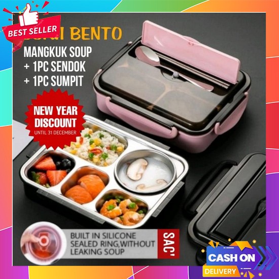 Kotak Makan Anak Tk Anti Bocor Anti Tumpah Dewasa Lunch Box Tempat Bekal Set Aesthetic Kerja Lunchbo