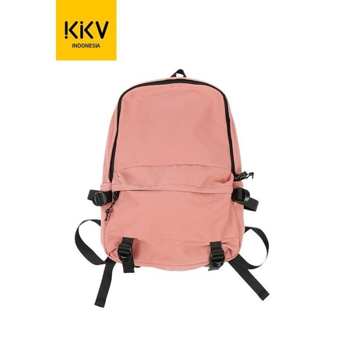 KKV Backpack Ransel Canvas Tas Punggung Basic Polos Warna Solid