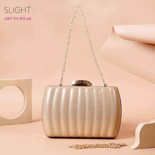 Clutch Tas Pesta Marshmallow Gold