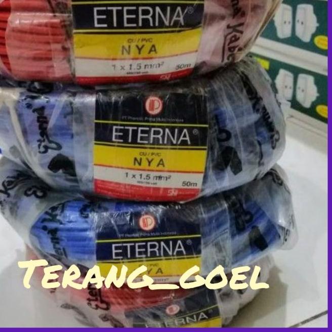 Termurah | KF7 | Eterna Kabel Listrik Engkel/Kabel Eterna Tunggal NYA 1x1,5 50Meter / Kabel NYA Eter
