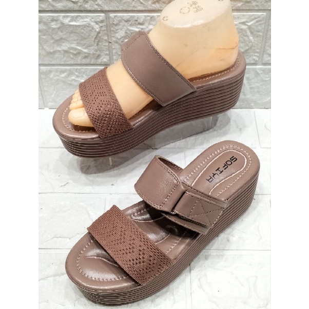 Ready Sendal Wedges Sofiya Import Ori