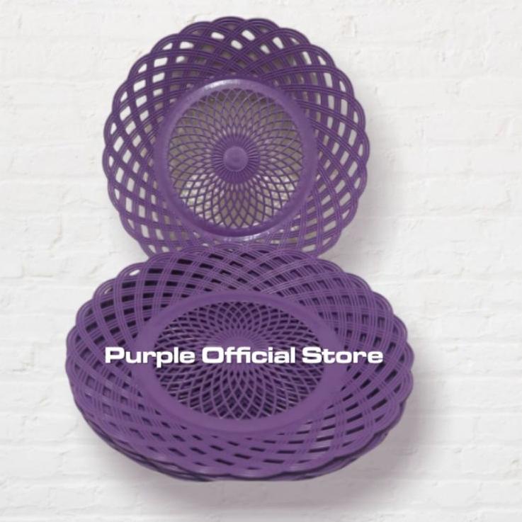Trending Piring Plastik Rotan Ungu 1 Lusin / 12pcs Diskon Viral