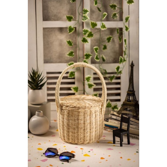 TAS ROTAN TABITHA/TAS ROTAN HAMPERS/KERANJANG PIKNIK