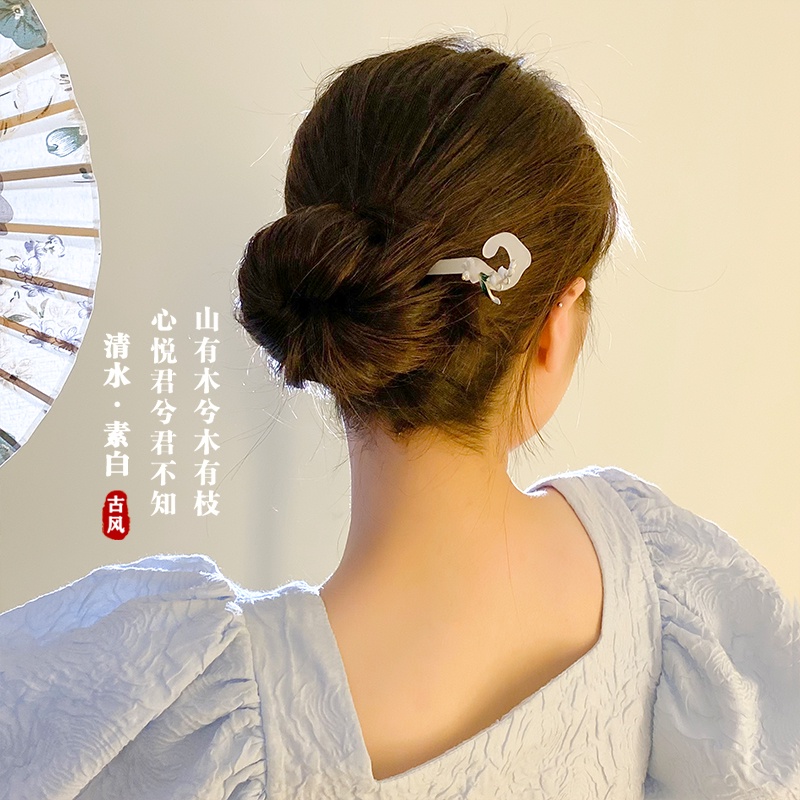 Lily of the valley female hairpin, curly hair accessories, Aksesoris Rambut Rumbai