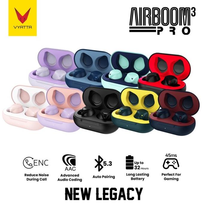 Terbaru Headset Bluetooth Vyatta Airboom Pro 3 Tws Wireless Earphone Original