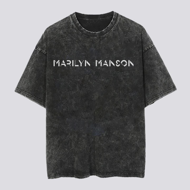 Kaos Band Washed Marilyn Manson Logo