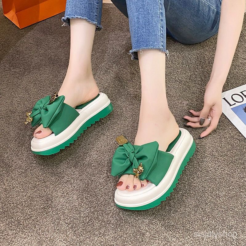 [✅BISA COD] #Sisjuly# Sepatu datar wanita / sandal baru wanita / fashion luar busur bawah tebal bagi