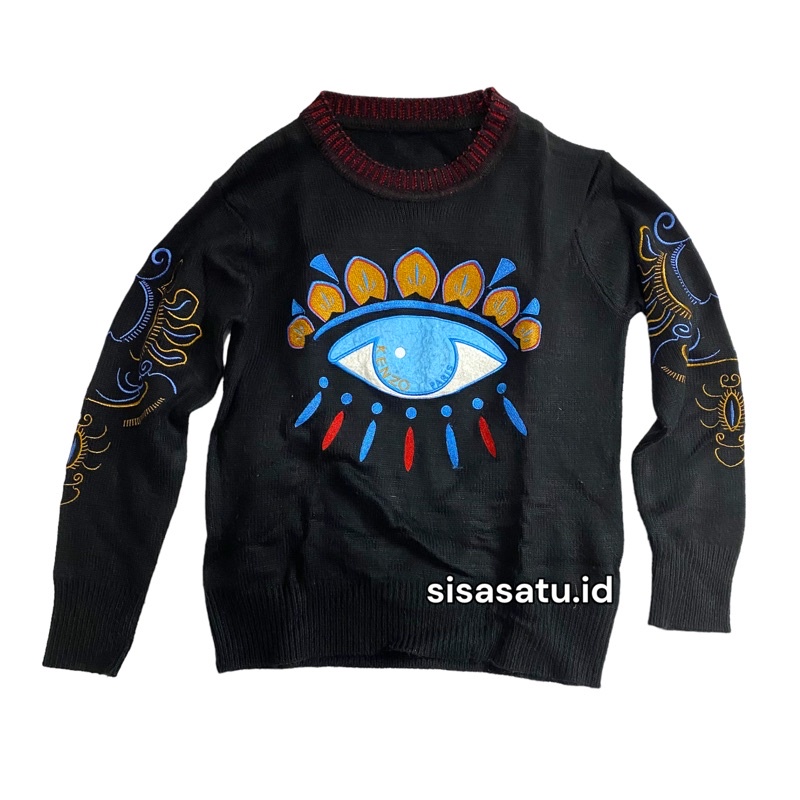 sisasatu - [PRELOVED] sweater/crewneck knit wanita kenzo black