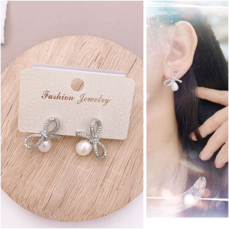 Anting Silver925 Perak Premium Quality Mata kilau Anti Karat anti alergi anting premium N-125