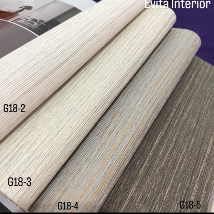 wallpaper vinyl premium serat kayu two tone