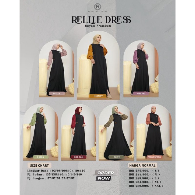 RELLIE DRESS BY NADHEERA LUXURY //GAMIS JUMBO // NYAMAN