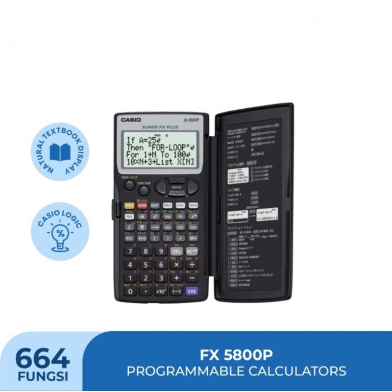 

CASIO FX 5800 P KALKULATOR SCIENTIFIC PROGRAMMABLE 664 FUNGSI