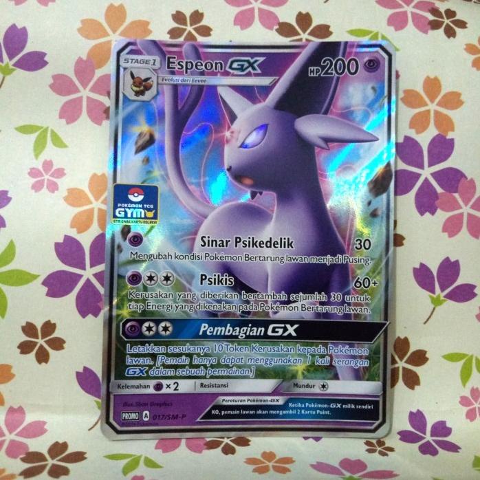 Pokemon Tcg Indonesia Espeon Gx Gym Promo 017/Sm-P Rare