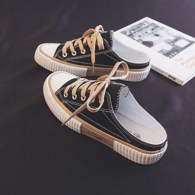 TOPGROSIR TG1573 Sepatu Kanvas Selop Wanita Kualitas Import / Sneakers Import NO BOX