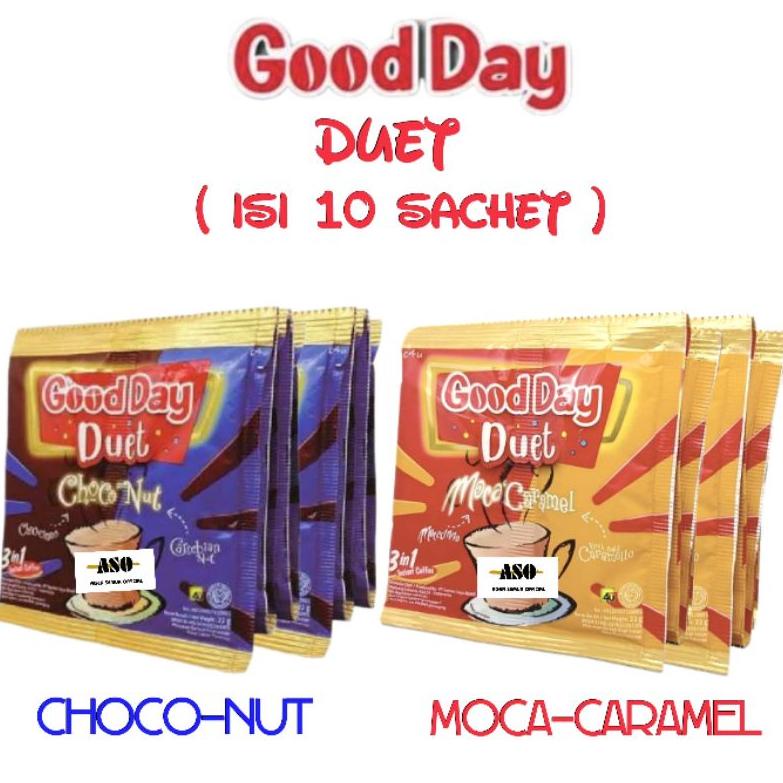 

7HGQK Kopi GOOD DAY DUET 3in1 sachet 22 gram RENCENG ( ISI 10 ) l7eeo