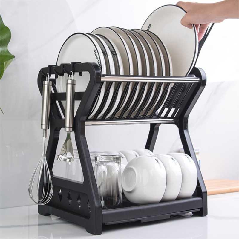 MitoClean Rak Piring Gelas Pengering Drainer Kitchen Dish Rack 2 layer - MYH002