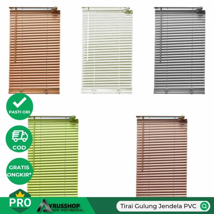 Tirai Gorden Krey Gulung Roller Blind IMPORT PVC 60x180