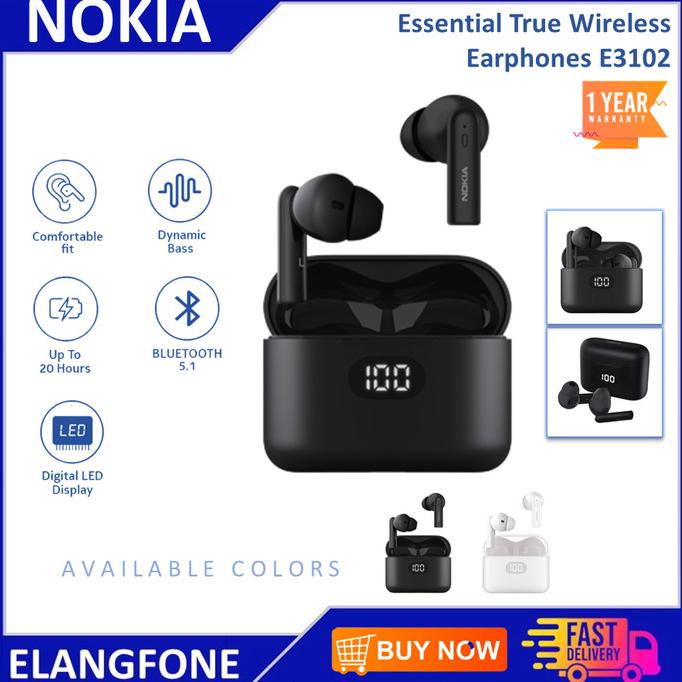 Terbaru Nokia E3102 True Wireless Earbuds Bluetooth 5.1 Earphones Tws Hd