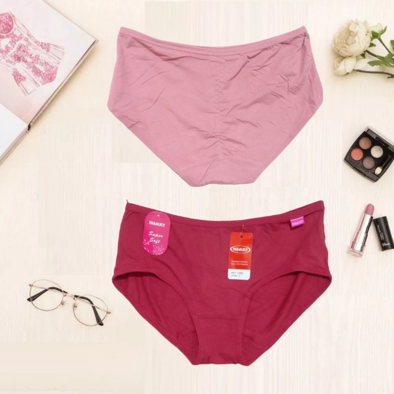 3pcs- CD wanita MISSLILY 1389 super soft midi / celana dalam perempuan midi misslily soft / celana dalam misslily / CD misslily 1389