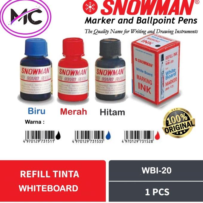

[FLASH SALE !] Tinta Spidol Non Permanent Whiteboard Snowman Isi Ulang Sepidol Papan Tulis Refil Warna Hitam Biru Merah Hijau Asli Original [KODE 007]