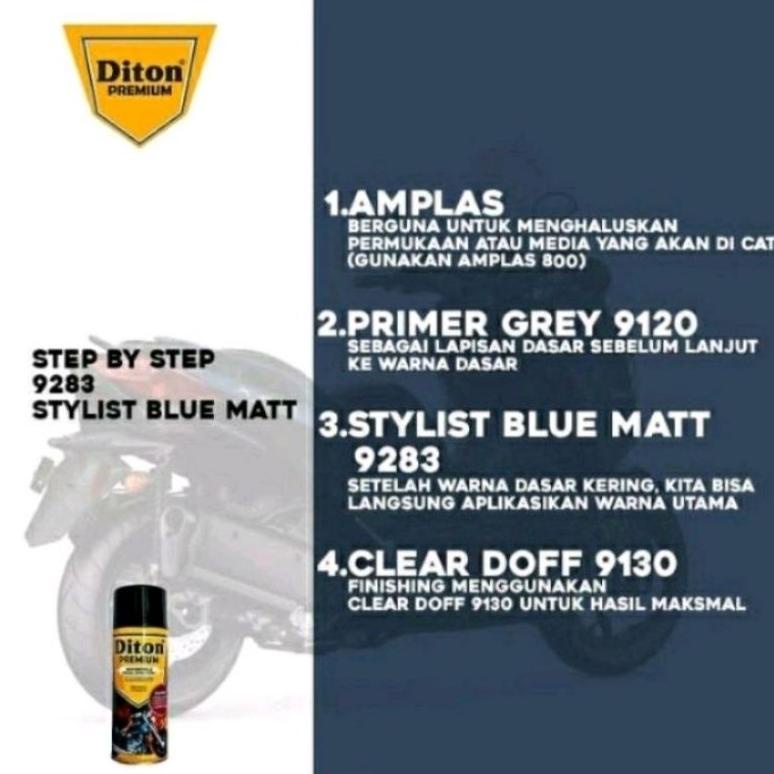 Miliki - Cat Pilok Pylox 9283 DITON Stylist Blue Matt Biru Dongker Dop Aerosol Otomotif Mobil Sepeda