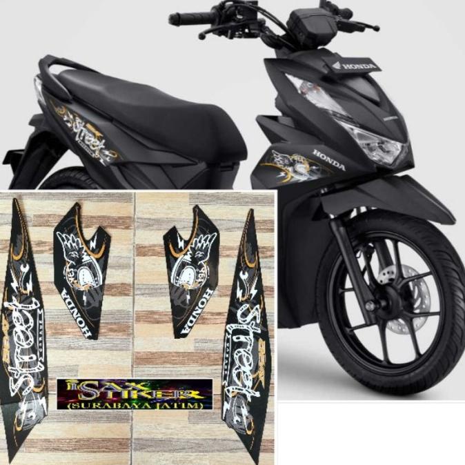 Striping Original Honda Beat Street Hitam Black Tahun 2021 2022 Promo