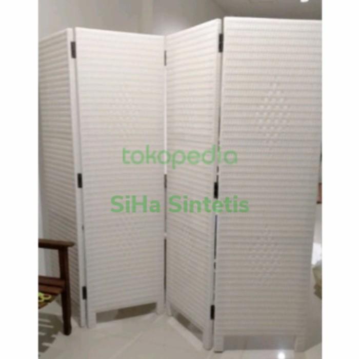 Terlaris Sketsel Partisi Penyekat Ruangan Portable Rotan Sintetis