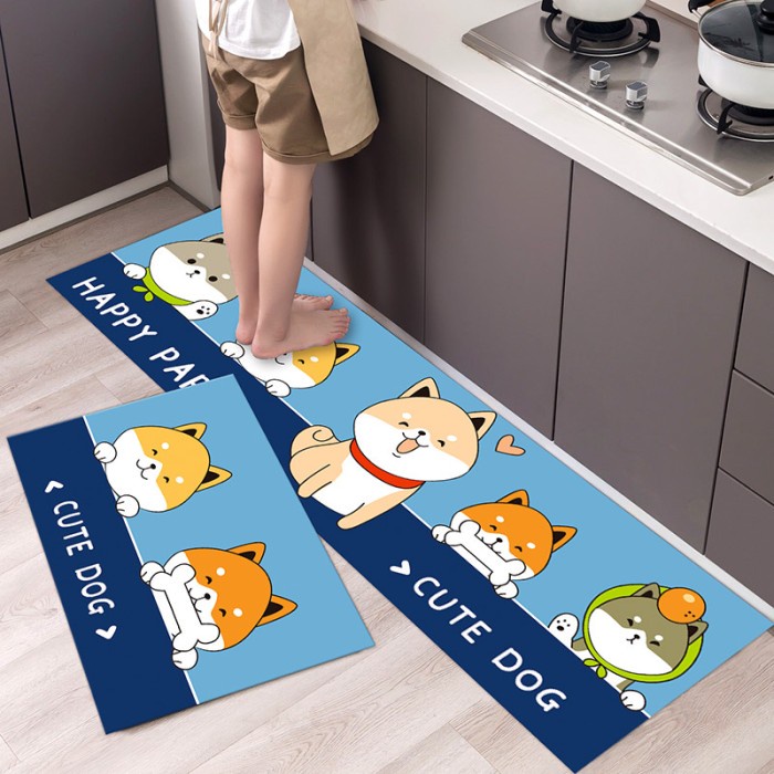 Keset Dapur KARPET PANJANG KITCHEN 2 IN 1 MOTIF HEWAN LUCU ANTI SLIP VARIAN 3 D6R3 Tebal Reguler Kar