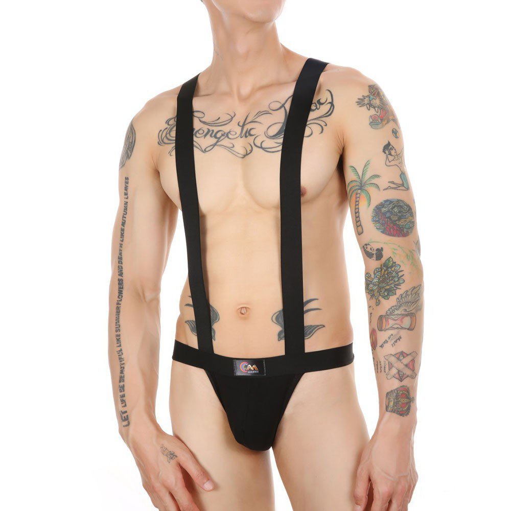 Men's Sexy Strap Underwear Male Thong Mankini Men Leotard Body Costume hombre Bodysuit Stage Perform