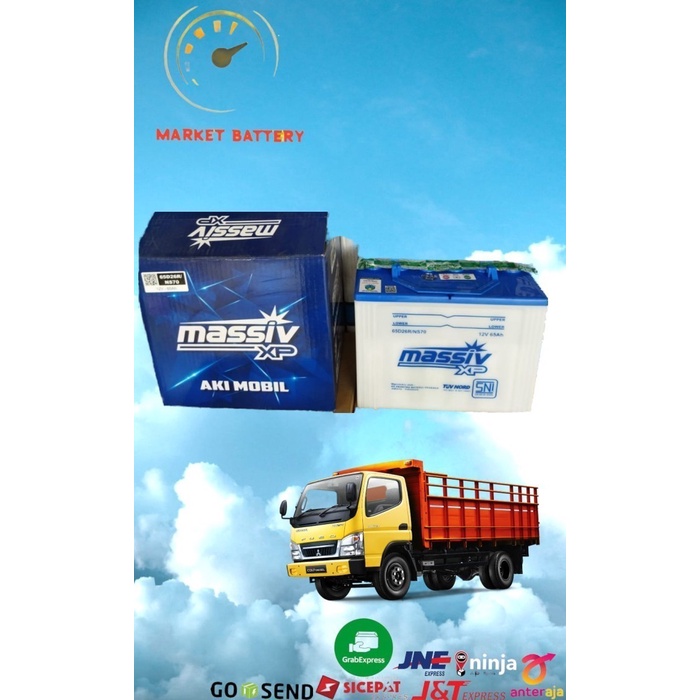 Aki Massiv XP NS70 Truk,Dyna,Elf,Colt Diesel,Panther 12v65ah aki basah KODE 232