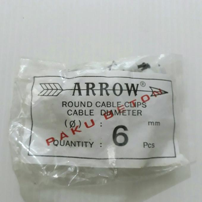 +%+%+%] Klem Kabel Paku Hitam / Beton 6 mm Arrow