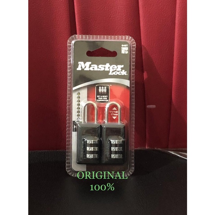 Terlaris Gembok Nomer Master Lock 646T/Gembok Koper/Gembok Travel Nomer Isi 2