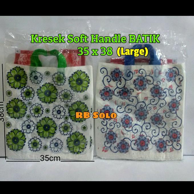~~~~~] Kresek Soft Handle Motif BUNGA, BATIK 35 x 38 - BESAR (isi 50)
