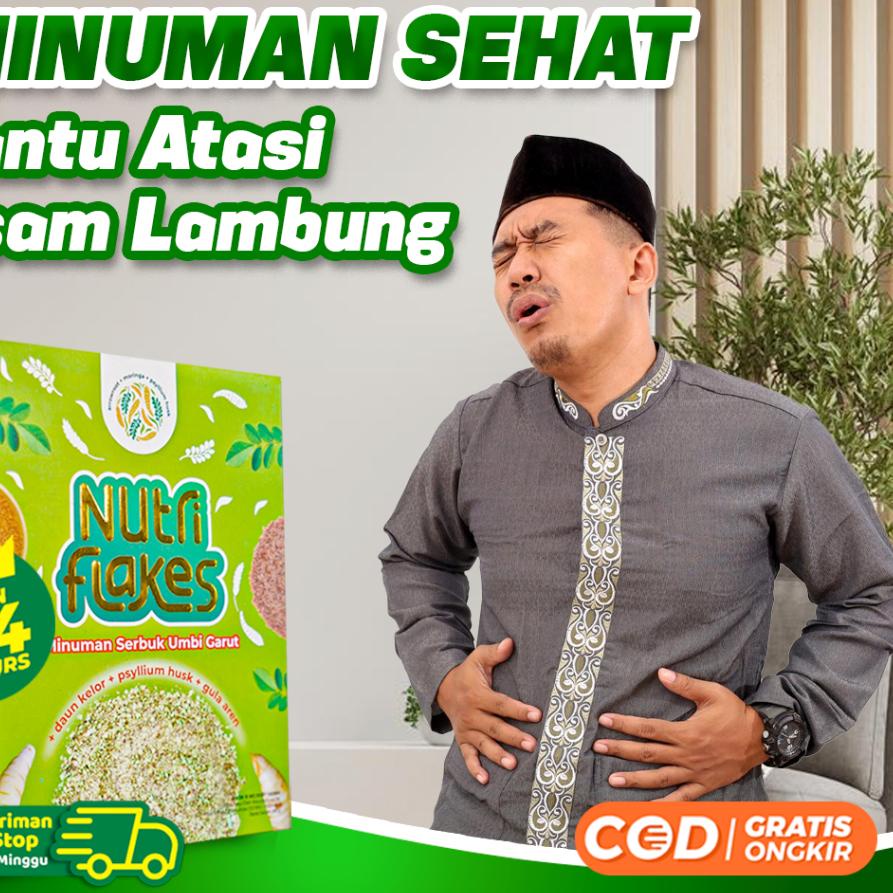 

✨Original✨ Nutriflakes Anti Gerd - Minuman Umbi Garut & Ekstrak Daun Kelor Bantu Atasi Asam Lambung Maag Akut Kronis Turunkan Berat Badan Diet Kontrol Kolesterol Kolestrol Isi 280gr buruan