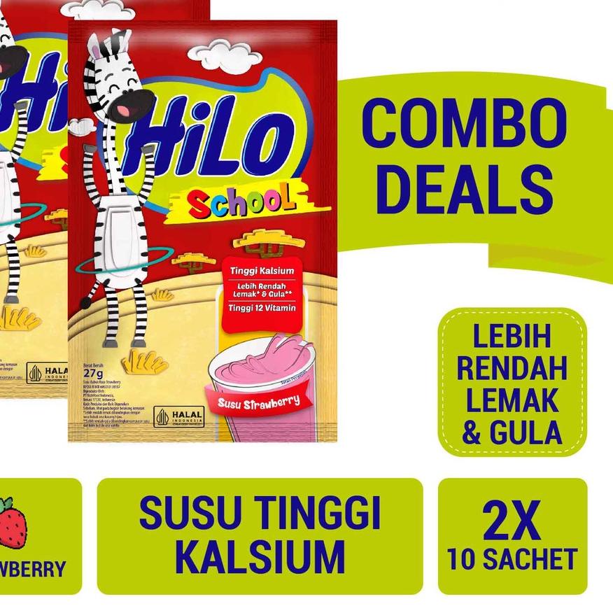 

Star Twin Pack - HiLo School Susu Strawberry 10 Sachet - Tinggi Kalsium Lebih Rendah Gula serbuuu !