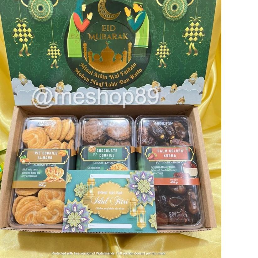 

Ready Stok PARCEL HAMPERS LEBARAN IDUL FITRI MODEL SLIDING/ 100% HALAL MUI PARCEL SNACK & COOKIES LEBARAN KUALITAS PREMIUM ISI 3 COOKIES COKLAT, ALMOND COOKIES & KURMA 400GR / BINGKISAN LEBARAN IDUL FITRI / FREE KARTU UCAPAN IDUL FITRI / FREE PACKING BUBB