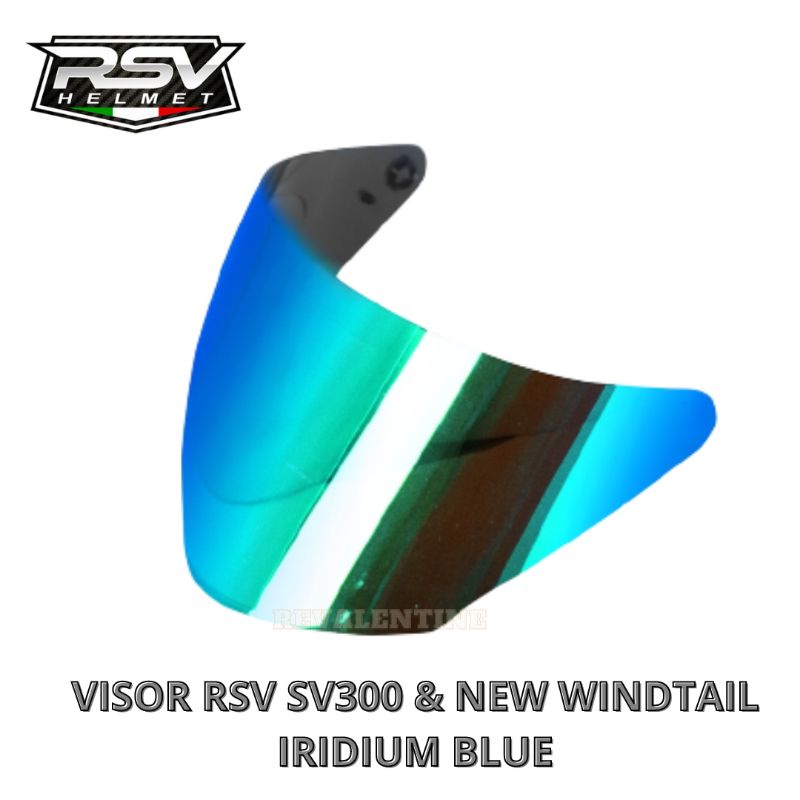 VISOR RSV SV300 NEW WINDTAIL IRIDIUM BLUE ORIGINAL KACA HELM HALF FACE RSV SV 300 WINDTAIL RACHET