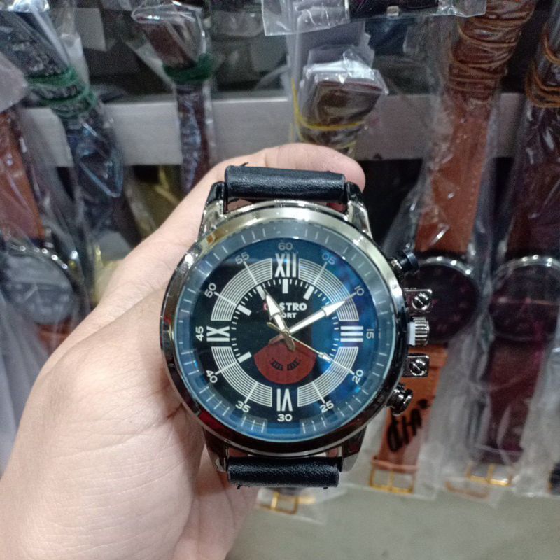 JAM TANGAN PRIA TALI KULIT ANTI AIR GASTRO