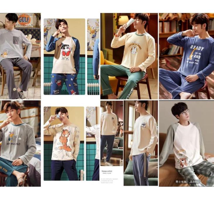 Special SETELAN PIYAMA COWOK TANGAN PANJANG SIZE L-3XL IMPORT KOREA STYLE Top Grade