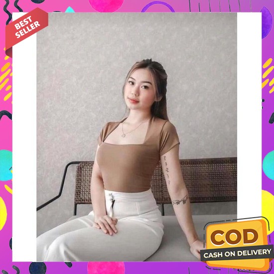 Baju Crop Top Wanita Murah Meriah / Kaos Crop Top Wanita / Crop Top T- Kasha Crop Top Jersey Square