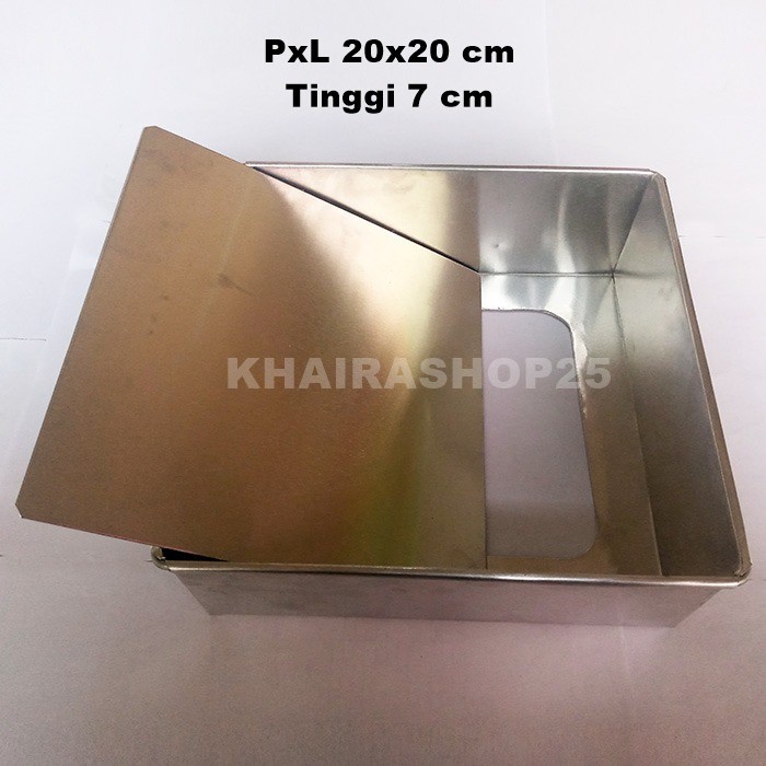 Loyang cake kotak persegi bongkar pasang 20x20 cm tinggi 7 cm