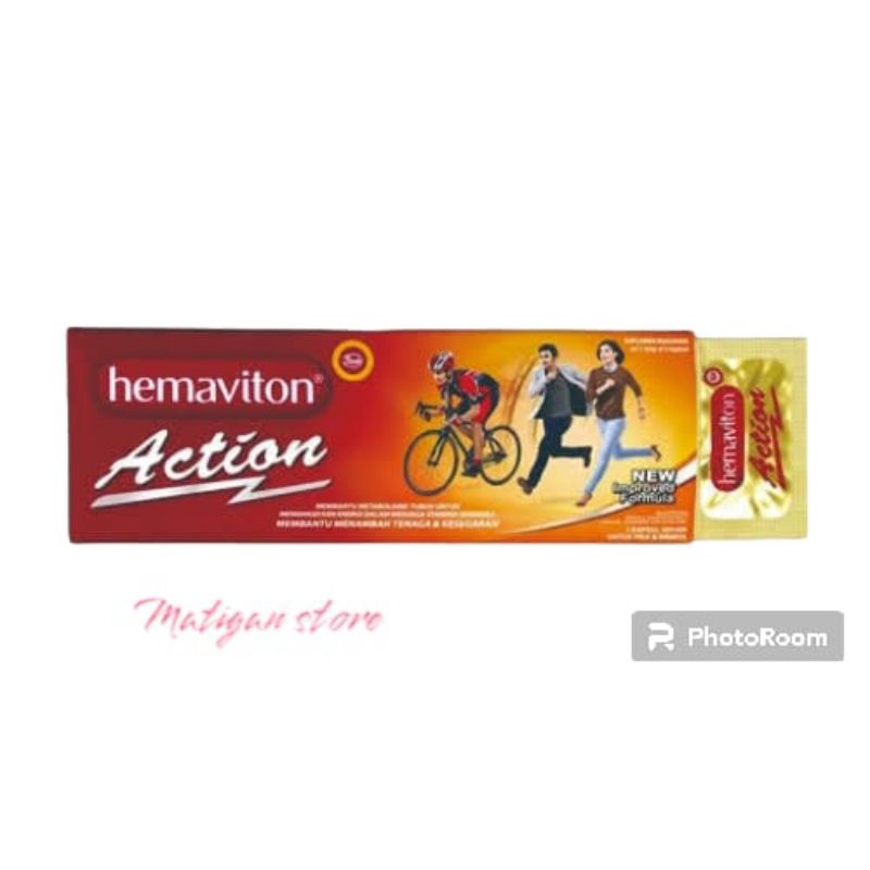 Hemaviton Action 1 Strip 5 Kapsul, Multivitamin Stamina Tubuh