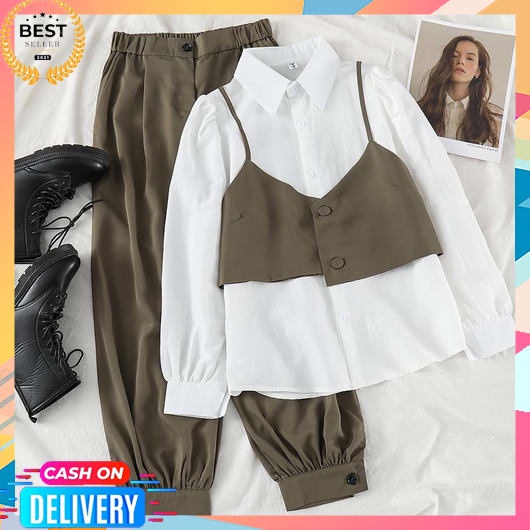 Setelan Wanita Terbaru 2023 Dewasa Jumbo Gamis Pengajian Elegan Longdres Mewah Stelan Tunik Tanggung