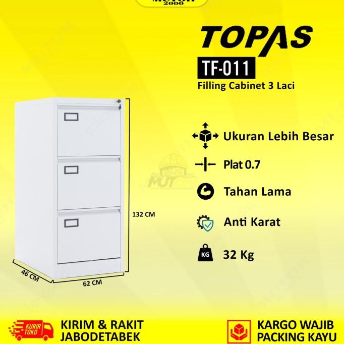 

Topas Tf-011 Filling Cabinet 3 Laci Filing Kabinet Besi 3 Laci Limited Edition